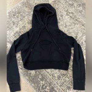 Mono B cropped black hoodie
